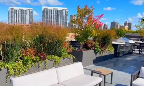 Porcelain Perfection - Chicago Rooftop Deck Design Services - Green Roof Deck