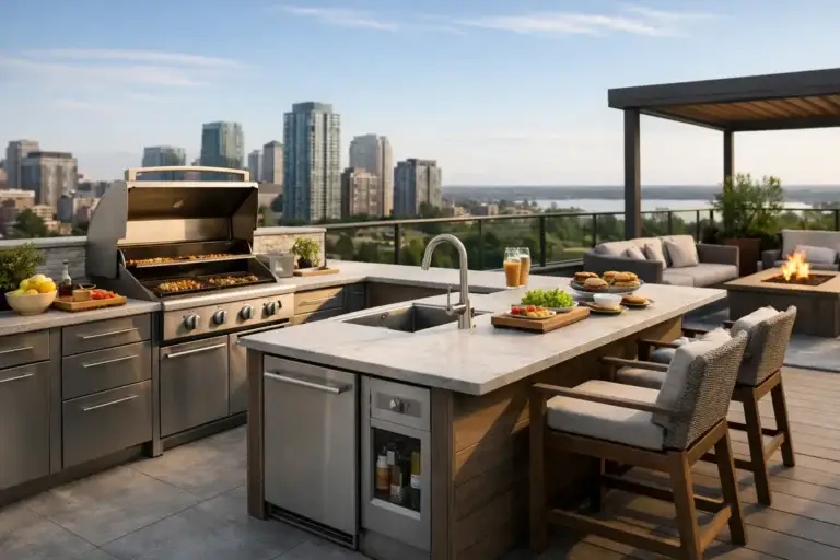 Outdoor Kitchen on Roof Deck Design Tips