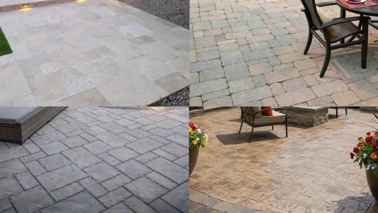 An image of four choices for Patio Materiels